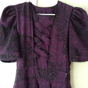Handmade Mennonite Cape Dress 40"B 32"W Purple Old Colony Lattice Bodice
